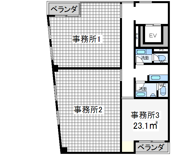天王寺区逢阪1丁目B1事務所 天王寺区逢阪1丁目B1事務所間取図2