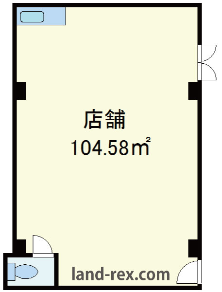天王寺区北河堀町1階店舗 天王寺区北河堀町1階店舗間取図1