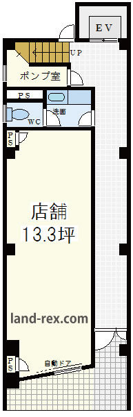 天王寺区堀越町店舗事務所 天王寺区堀越町店舗事務所間取図1