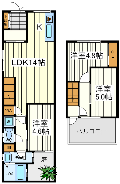 文の里3丁目借家 文の里3丁目借家間取図1