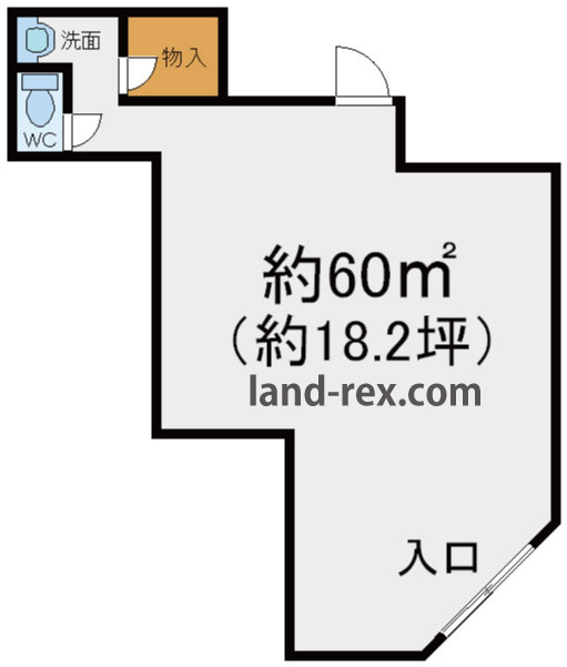 近鉄上本町駅1階貸店舗貸事務所 近鉄上本町駅1階貸店舗貸事務所間取図1