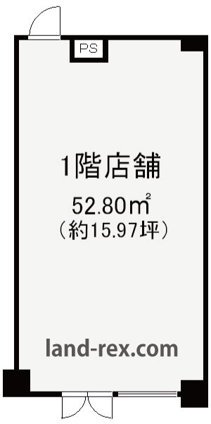 天王寺区大道3丁目1階店舗 天王寺区大道3丁目1階店舗間取図1