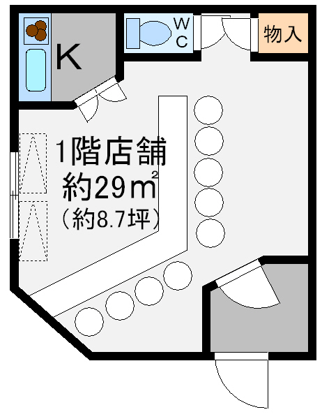 阿倍野筋3丁目1階店舗 阿倍野筋3丁目1階店舗間取図1