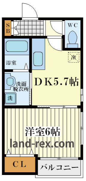 東住吉の長屋 東住吉の長屋間取図1