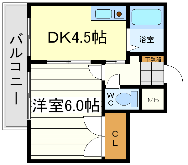 ジュネス北河堀 ジュネス北河堀間取図2
