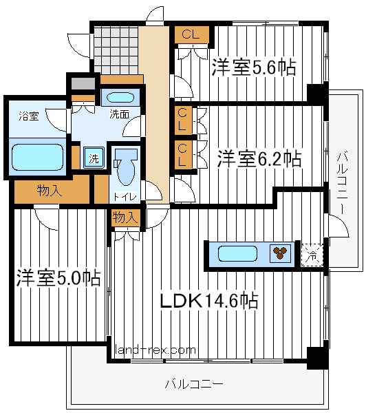 エル・セレーノ上本町レジデンス エル・セレーノ上本町レジデンス間取図5