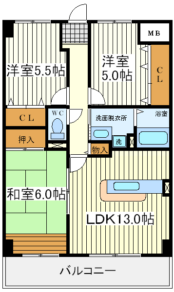 グランドール東田辺 グランドール東田辺間取図3