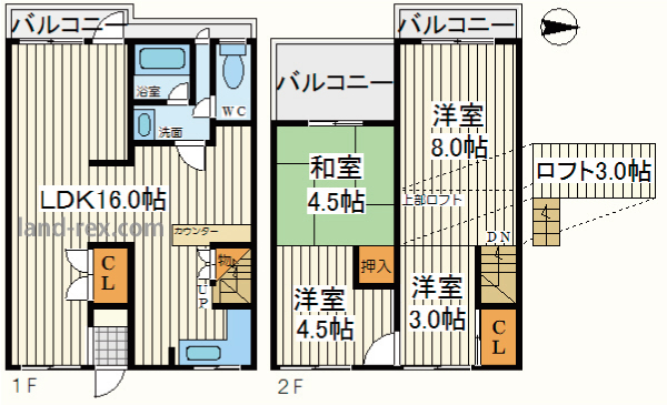 阿倍野区相生通貸家 阿倍野区相生通貸家間取図1