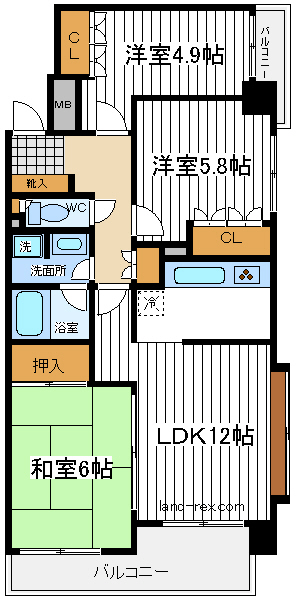 阿倍野三明町パーク・ホームズ 阿倍野三明町パーク・ホームズ間取図2