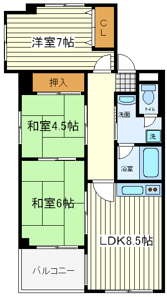 昭和町ハイツ 昭和町ハイツ間取図1