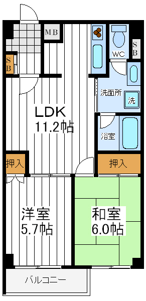 クレール帝塚山 クレール帝塚山間取図1