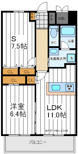 Clair北畠(クレール北畠) Clair北畠(クレール北畠)間取図2