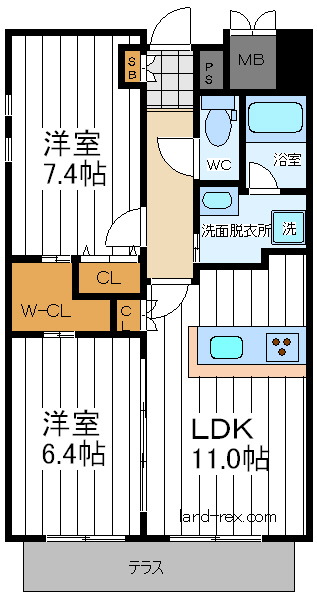 Clair北畠(クレール北畠) Clair北畠(クレール北畠)間取図3