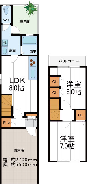 貸家　林寺3丁目 貸家　林寺3丁目間取図1